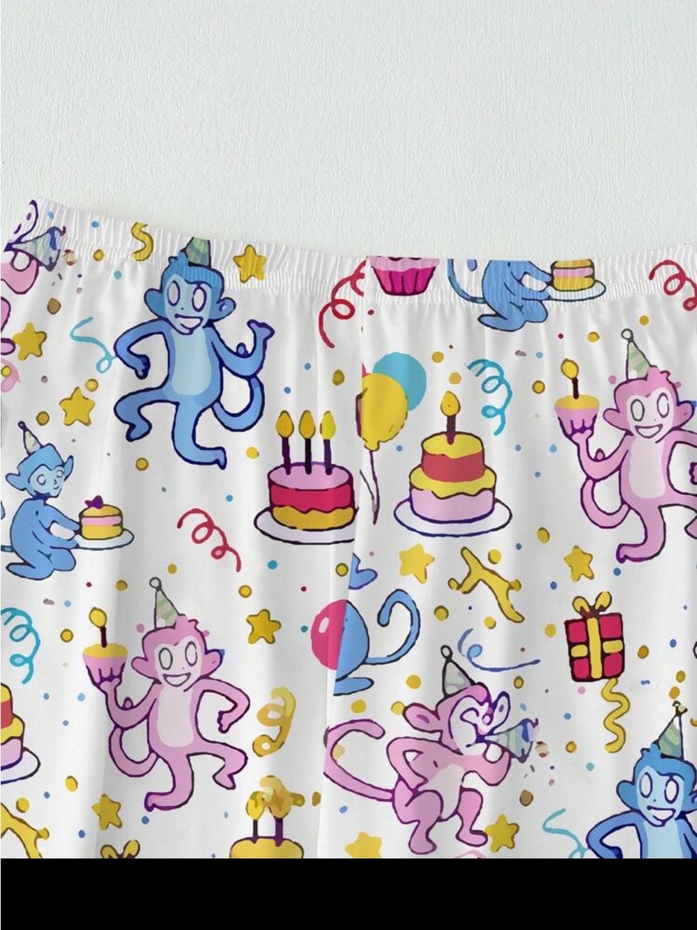 Monkey Birthday Party Print Pajama Set - Multicolor - Picture 3 of 8